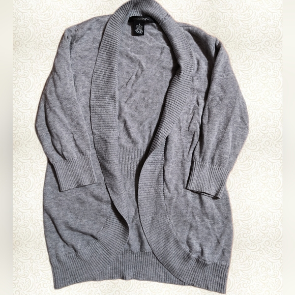 89th and Madison 3/4 sleeve cardigan, size small, gray - Picture 1 of 4